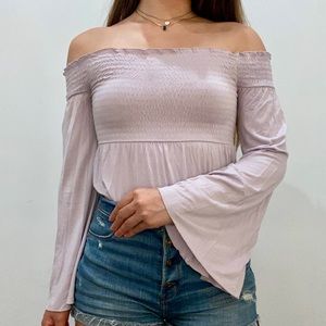 American Eagle Smocked Bell Sleeve Top - S